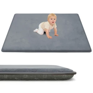Thick Baby Play Mat with Memory Foam and Soft Velvet Non-Slip Carpet