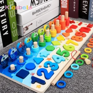 Toddlers Educational Wooden Puzzle Fishing Toys