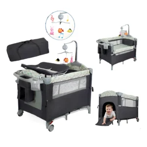 Pack n Play Portable Playard with Bassinet Baby Travel Crib